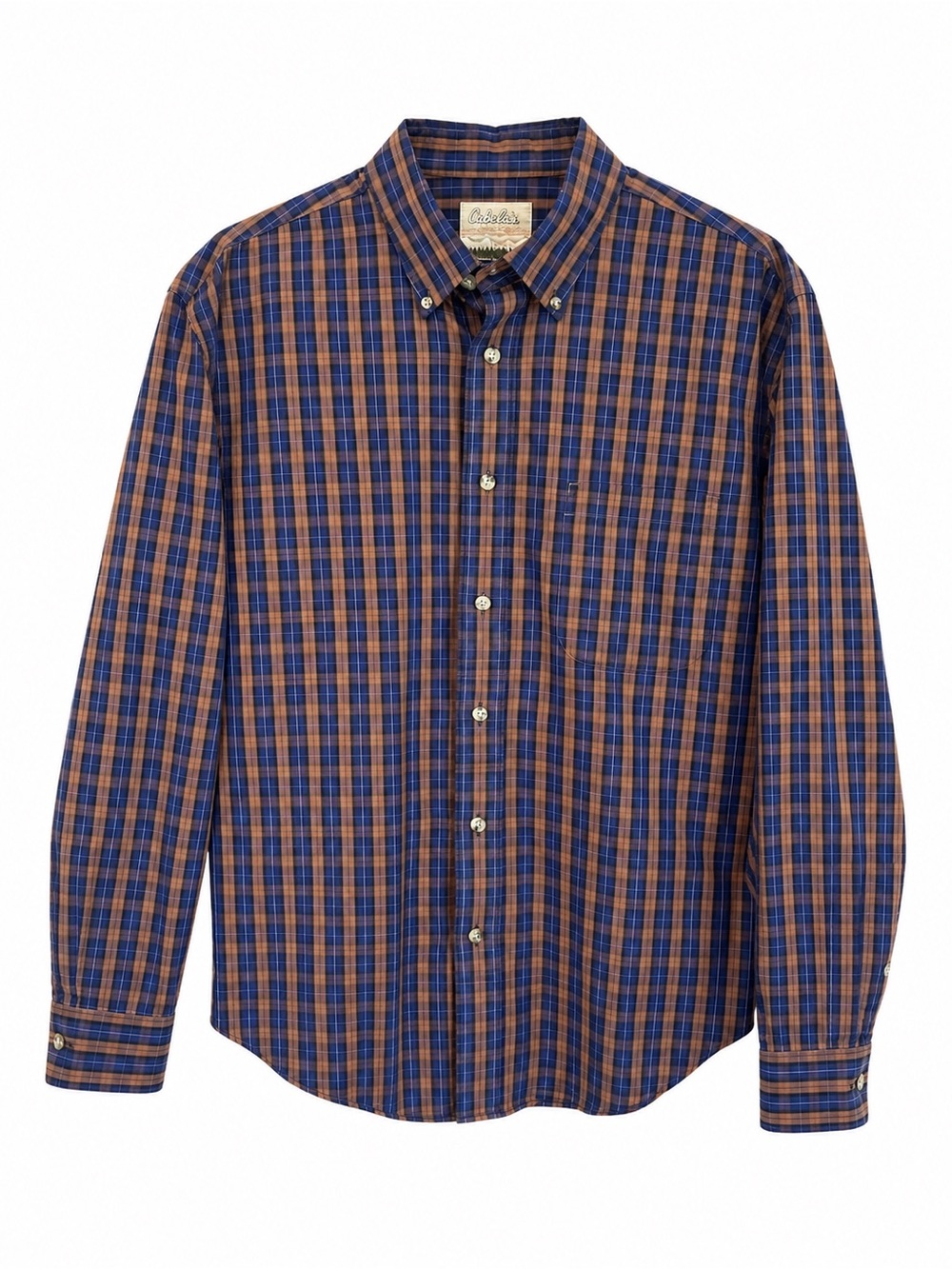 Cabela's Outfitter Series Men's Purple and Rust Plaid Button-Down Shirt NWOT